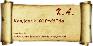 Krajcsik Alfréda névjegykártya